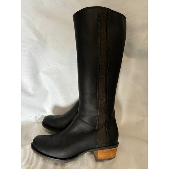 Chaco Cataluna Women’s Boots Size 7 Tall Black Leather Zip Up Riding - Picture 1 of 6